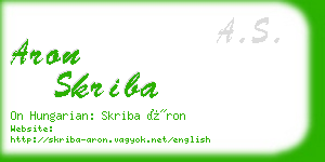 aron skriba business card